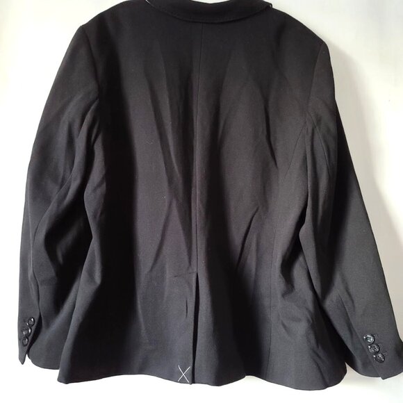 Talbots Aberdeen Pique Knit Pick Stitch Blazer Plus 22W Black Career Preppy NWT - Picture 3 of 8